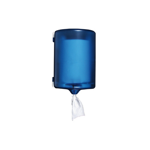 Dispensador de papel secamanos en plástico q-connect, 225x275x220 mm. azul/blanco