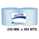 Bobina de papel secamanos industrial amoos profesional, 100% pura celulosa, 2 capas, 235 mm. x 300 mts. azul, pack de 2 uds.