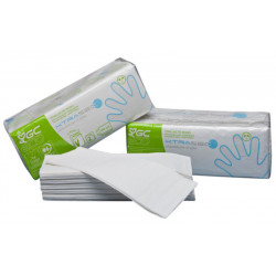 Toallas de papel goma-camps xtrasec 100% celulosa reciclada, 2 capas, plegado V, 230x200 mm. color blanco, paquete de 196 uds.