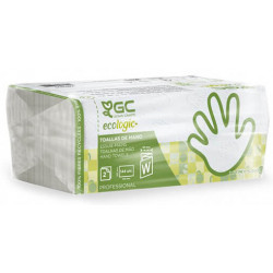 Toallas de papel goma-camps xtrasec 100% celulosa reciclada, 2 capas, plegado w, 225x310 mm. color blanco, paquete de 144 uds.