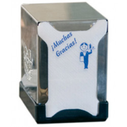 Dispensador de servilletas de papel goma-camps mini servis en acero inoxidable.