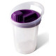 Contenedor de plástico con asa para pilas cep de 192x202x275 mm. 3 litros. color transparente / morado.
