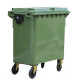 Contenedor de plástico con tapa y ruedas dahi de 136x77x126,9 cm. 800 litros. color verde.