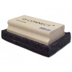 Borrador de fieltro para pizarra de tiza q-connect, 110x70 mm.