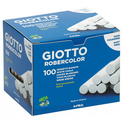 Tiza antipolvo giotto robercolor, color blanco, caja de 100 uds.