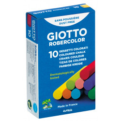 Tiza antipolvo giotto robercolor, colores surtidos, caja de 10 uds.