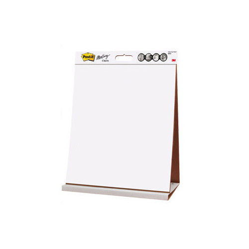 Bloc de papel liso para reuniones de mesa 3m post-it super sticky en formato 50,4,x58,4 cm. pack de 1 bloc de 20 hojas.