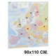 Mapa de europa con la superficie plastificada, presentado enrollado en tubo de cartón faibo de 98x110 cm.