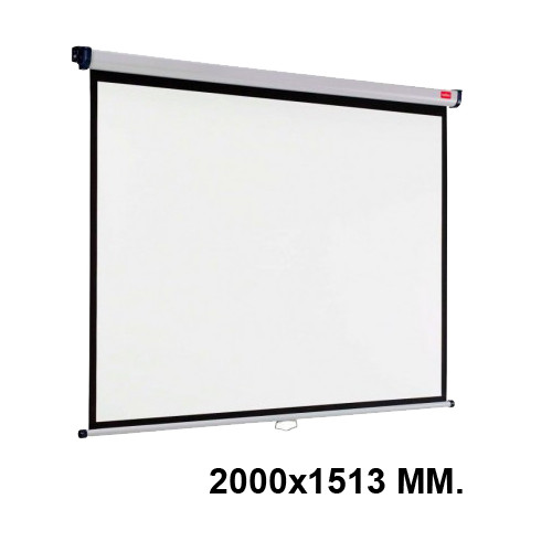 Pantalla de proyección mural nobo, 2000x1513 mm. blanco mate