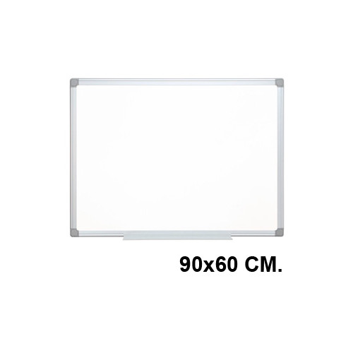 Pizarra de acero lacado blanco con marco de aluminio q-connect en formato 90x60 cm.