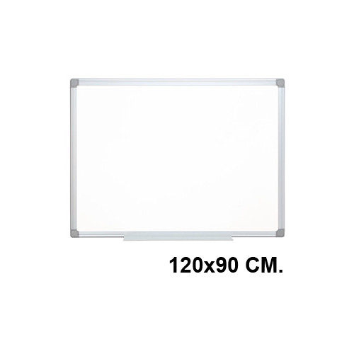 Pizarra de acero lacado blanco con marco de aluminio q-connect, 120x90 cm.