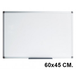 Pizarra de acero magnético blanco con marco de aluminio nobo premium plus, 60x45 cm.