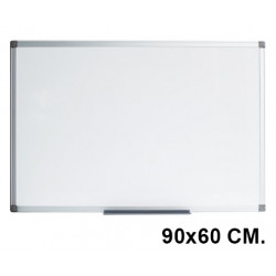 Pizarra de acero magnético blanco con marco de aluminio nobo premium plus, 90x60 cm. 
