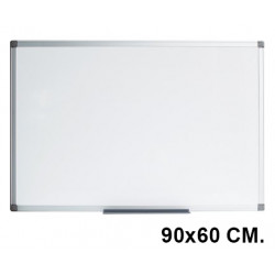 Pizarra de acero magnético blanco con marco de aluminio nobo premium plus, 90x60 cm.