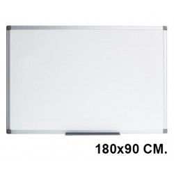 Pizarra de acero magnético blanco con marco de aluminio nobo premium plus, 180x90 cm.