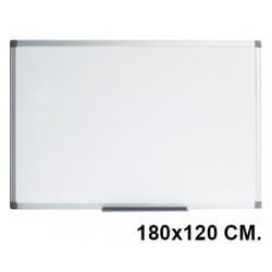 Pizarra de acero magnético blanco con marco de aluminio nobo premium plus, 180x120 cm.