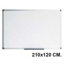 Pizarra de acero magnético blanco con marco de aluminio nobo classic nano clean en formato 210x120 cm.