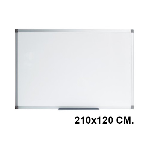 Pizarra de acero magnético blanco con marco de aluminio nobo premium plus, 200x100 cm.