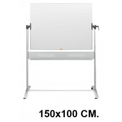 Pizarra de acero vitrificado blanco volteable con marco de aluminio nobo classic en formato 150x100 cm.