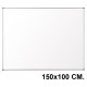 Pizarra laminada blanca con marco de aluminio q-connect, 150x100 cm.