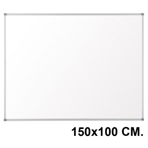 Pizarra laminada blanca con marco de aluminio q-connect en formato 150x100 cm.