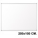 Pizarra laminada blanca con marco de aluminio q-connect, 200x100 cm.