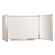 Pizarra tríptica magnética de acero vitrificado blanco con marco de aluminio nobo classic, 120/240 x150 cm.