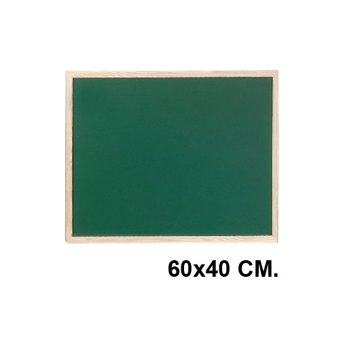 Pizarra verde con marco de madera de pino q-connect, 60x40 cm.