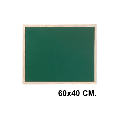 Pizarra verde con marco de madera de pino q-connect en formato 60x40 cm.