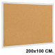 Tablero de corcho con marco de aluminio q-connect, 200x100 cm.
