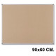 Tablero de corcho con marco de aluminio nobo premium plus, 90x60 cm.
