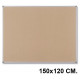 Tablero de corcho con marco de aluminio nobo premium plus, 150x120 cm.