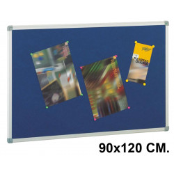 Tablero de corcho tapizado en textil con marco de aluminio faibo de 45x60 cm.