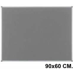 Tablero de fieltro con marco de aluminio nobo classic en formato 90x60 cm. color gris.