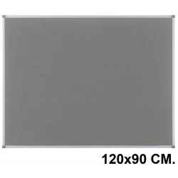 Tablero de fieltro con marco de aluminio nobo classic en formato 120x90 cm. color gris.