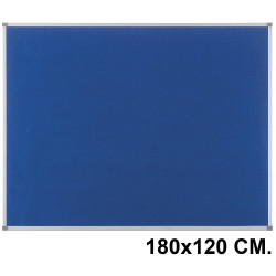 Tablero de fieltro con marco de aluminio nobo classic en formato 180x120 cm. color azul.