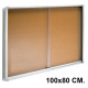 Vitrina de anuncios con fondo de corcho natural y marco de aluminio q-connect, 100x80 cm.