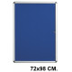 Vitrina de anuncios con fondo de fieltro y marco de aluminio q-connect en formato 72x98 cm. color azul.