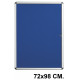 Vitrina de anuncios con fondo de fieltro y marco de aluminio q-connect, 72x98 cm. azul