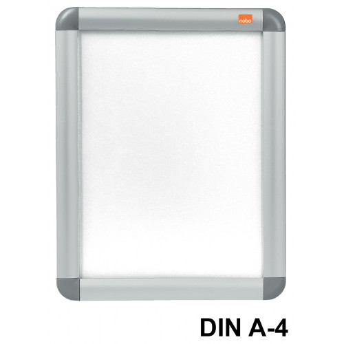 Porta póster de pared con marco a presión nobo premium plus din a4, plata