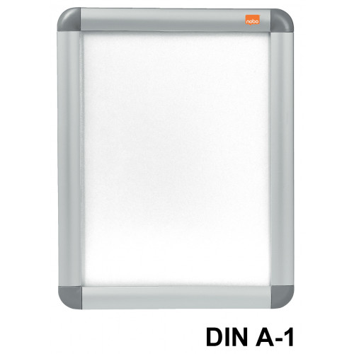 Porta pósters de pared con marco a presión nobo premium plus, din a1, plata