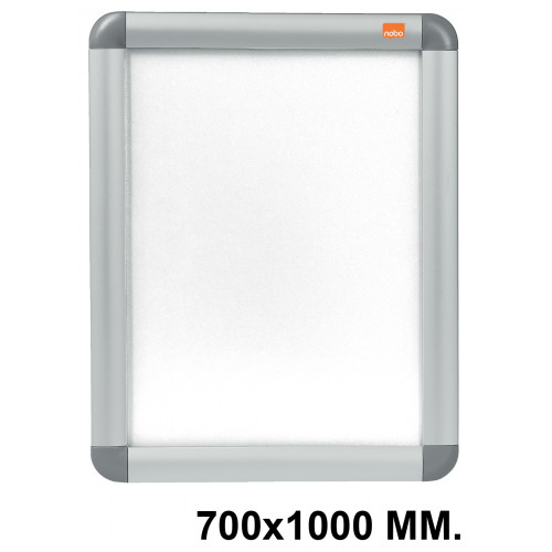 Porta pósters de pared con marco a presión nobo premium plus, 700x1000 mm. plata