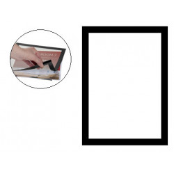 Marco informativo magnético con adhesivo removible q-connect, din a4, negro, pack de 2 uds.