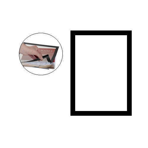 Marco informativo q-connect magneto con adhesivo removible en formato din a-4, color negro, pack de 2 uds.