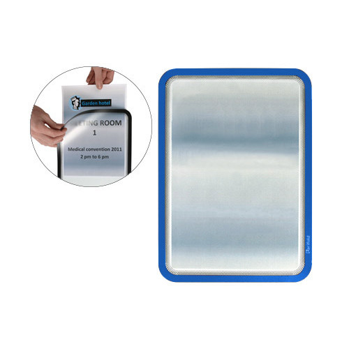 Marco informativo tarifold magneto adhesive en formato din a-4, color azul, pack de 2 uds.
