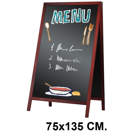Pizarra caballete para hostelería liderpapel en formato 75x135 cm.