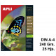 Papel inkjet apli photo satin semi-glossy, din a4, 240 grs/m². carpeta de 25 hojas