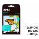 Papel inkjet apli everyday glossy, 10x15 cm. 180 grs/m². carpeta de 20 hojas