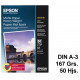 Papel ink-jet epson matte paper heavy weight en formato din a-3 de 167 grs/m². caja de 50 hojas.