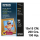 Papel ink-jet epson photo paper glossy en formato 10x15 cm. de 200 grs/m². caja de 100 hojas.